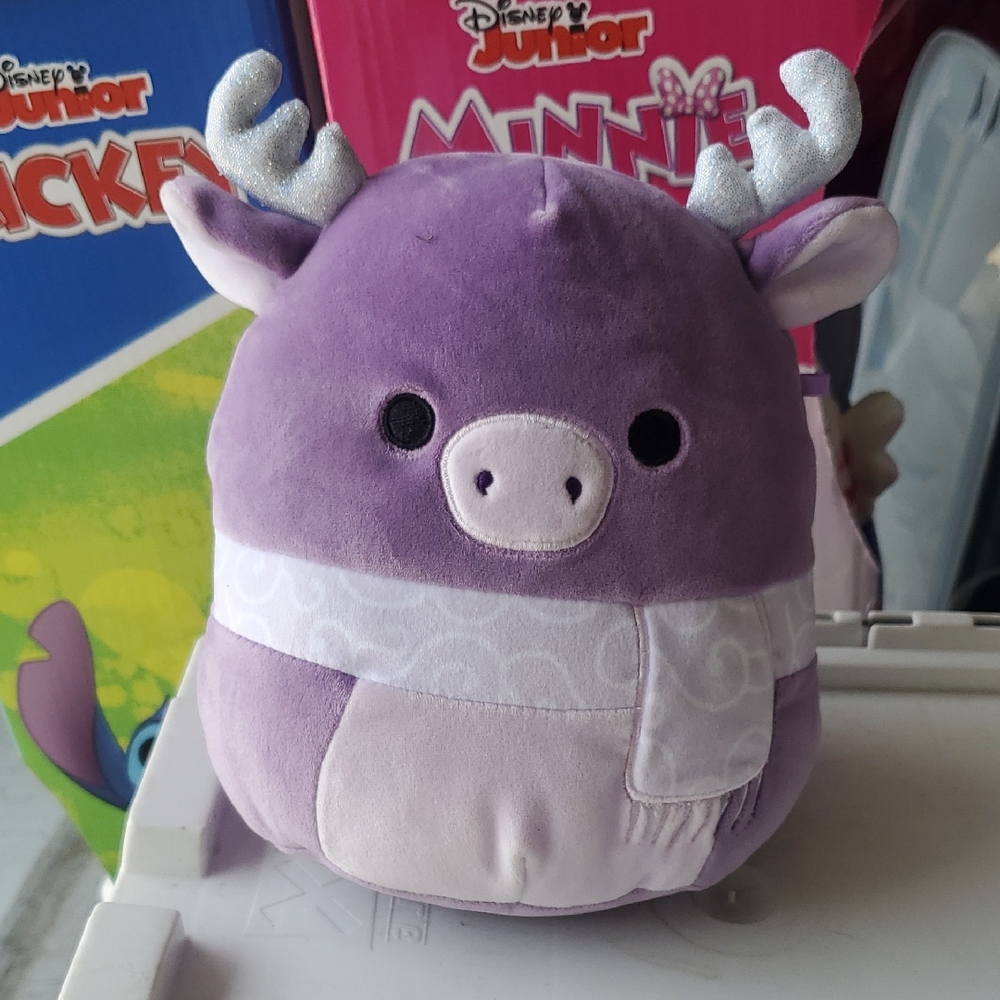 Squishmallows Purple Reindeer with Silver Antlers